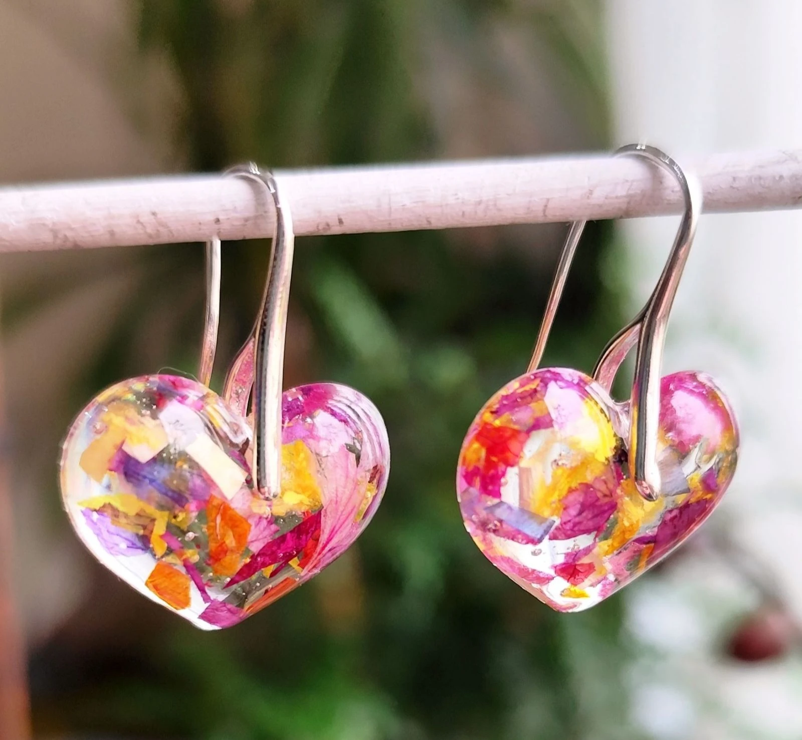 Boucles d'oreilles #fleur naturelle #CŒUR – photo 5